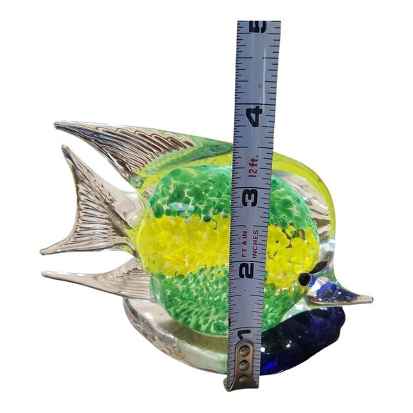 PartyLite Art Glass Angelfish Tropical Tea Light Candle Holder Paperweight Fish - Picture 6 of 6